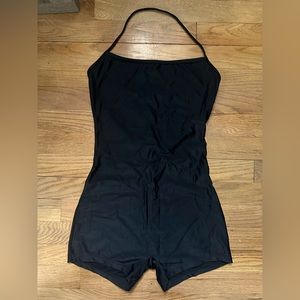 Black Halter Fitted Onesie